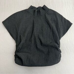 Zara dark grey and black ruched top